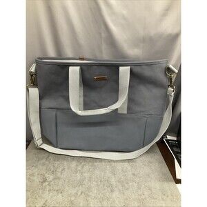 LL Bean Large Canvas Tote Grey With Shoulder Strap